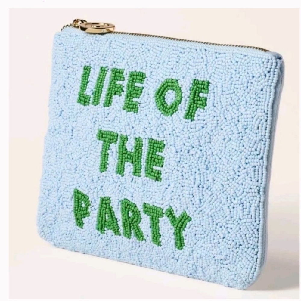 KATE SPADE x Target Life of the Party Beaded Clutch- York Blue/ Green